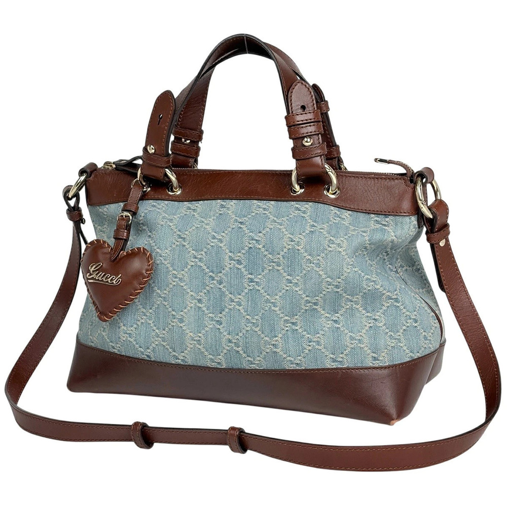Gucci GG handbag Valentines Day denim blue brown